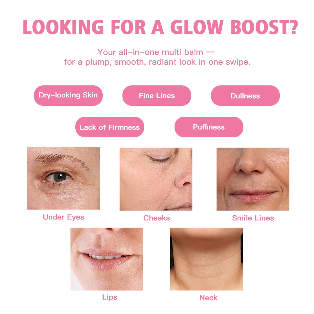 PDRN Pink Collagen Volume Multi Balm Fast Absorbing Smooth & Plump Face Skin Portable Collagen Stick Suitable for All Skin Types