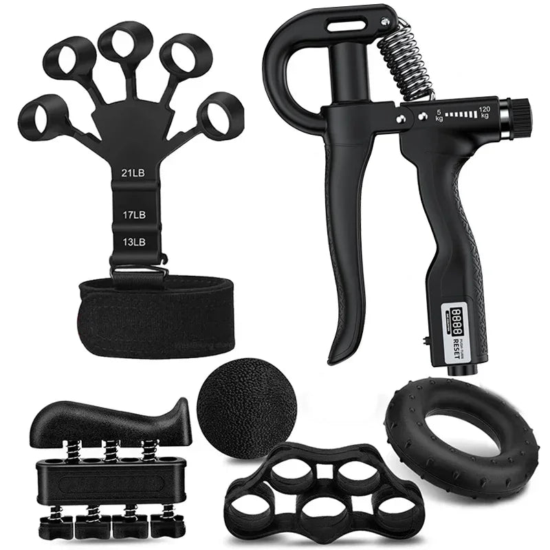 Elite Grip and Forearm Strengthening Tools Bundle (with 5-120 kg Hand Grip)