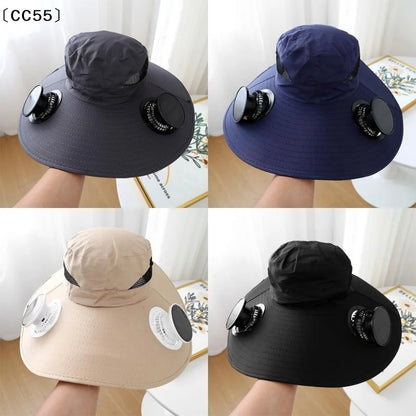Outdoor Fishing Hat with Solar USB Charging Fan Male Cooling Hat Sunshade Fishing Hat for Outdoor Riding Hiking Fishing〔Cc55〕