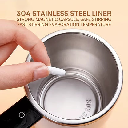 Temperature Display Automatic Stirring Cup, Rechargeable Magnetic Automatic Stirring Coffee Cup, Portable Travel Water Cup